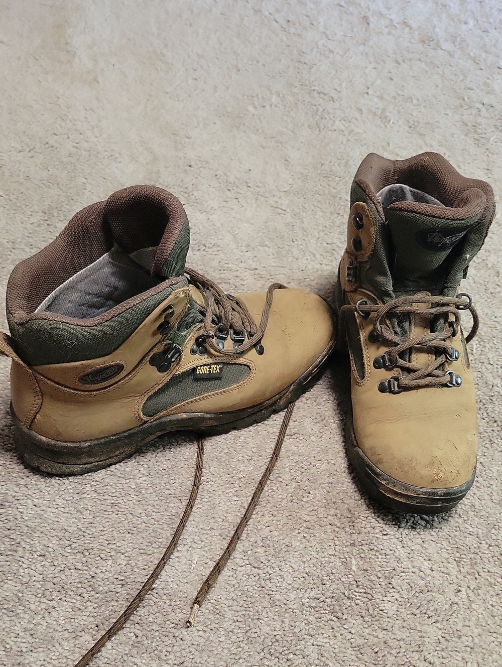 Gore-Tex Women's Tan and Olive Hiking Boots
